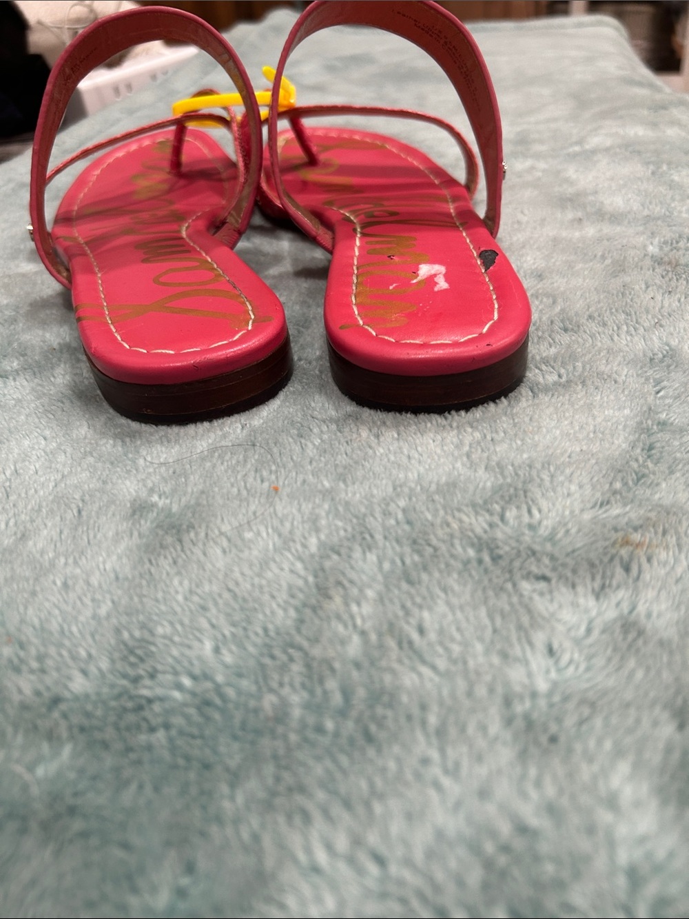 Sam Edelman Pink Croc-Embossed Slide Sandals - Picture 8 of 9